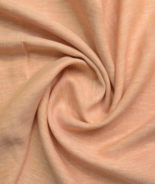 Raymond Men's 100% Pure Linen 60 LEA Self Design  Unstitched Shirting Fabric (Orange)