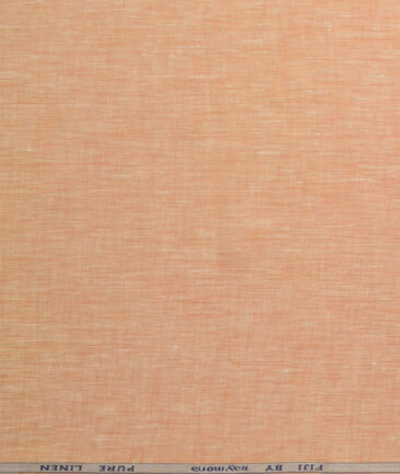Raymond Men's 100% Pure Linen 60 LEA Self Design  Unstitched Shirting Fabric (Orange)