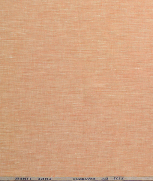Raymond Men's 100% Pure Linen 60 LEA Self Design  Unstitched Shirting Fabric (Orange)
