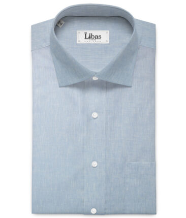 Raymond Men's 100% Pure Linen 60 LEA Self Design  Unstitched Shirting Fabric (Sky Blue)
