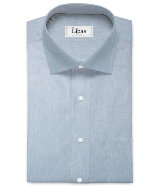 Raymond Men's 100% Pure Linen 60 LEA Self Design  Unstitched Shirting Fabric (Sky Blue)