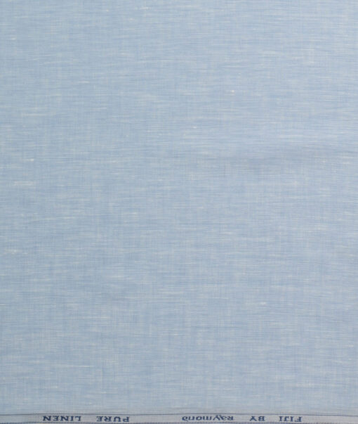 Raymond Men's 100% Pure Linen 60 LEA Self Design  Unstitched Shirting Fabric (Sky Blue)
