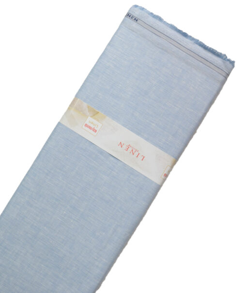 Raymond Men's 100% Pure Linen 60 LEA Self Design  Unstitched Shirting Fabric (Sky Blue)