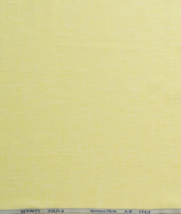 Raymond Men's 100% Pure Linen 60 LEA Solids  Unstitched Shirting Fabric (Yellow)