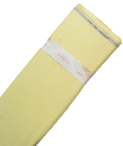 Raymond Men's 100% Pure Linen 60 LEA Solids  Unstitched Shirting Fabric (Yellow)