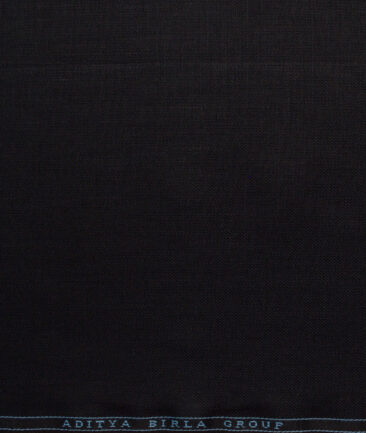 Linen Club Men's 58% Linen + 42% Cotton 30 LEA Solids  Unstitched Suiting Fabric (Black)