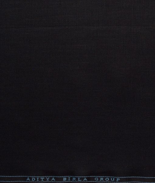 Linen Club Men's 58% Linen + 42% Cotton 30 LEA Solids  Unstitched Suiting Fabric (Black)