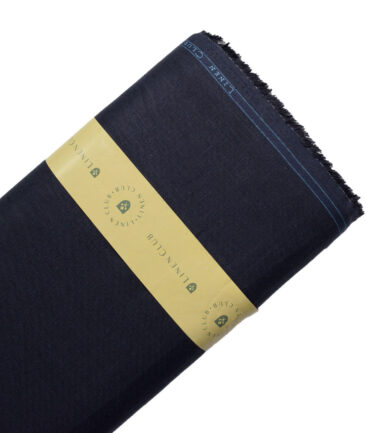 Linen Club Men's 100% Linen 30 LEA Solids  Unstitched Suiting Fabric (Dark Blue)