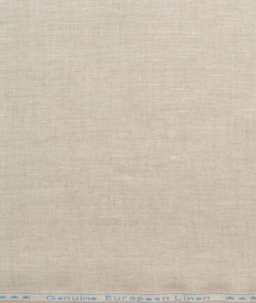 Linen Club Men's 100% Linen 30 LEA Solids  Unstitched Suiting Fabric (Natural Beige)