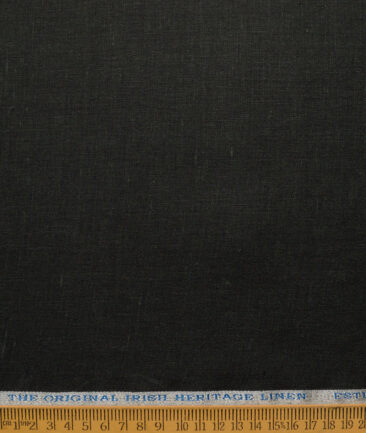 Burgoyne Men's 100% Linen 30 LEA Solids  Unstitched Suiting Fabric (Dark Green)
