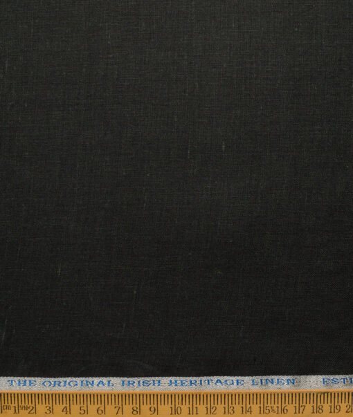 Burgoyne Men's 100% Linen 30 LEA Solids  Unstitched Suiting Fabric (Dark Green)