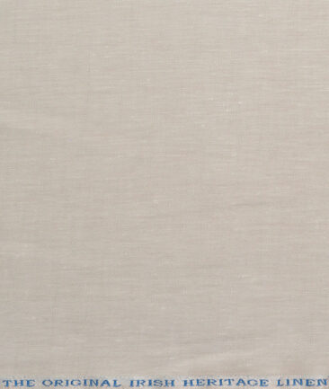 Burgoyne Men's 100% Linen 30 LEA Solids  Unstitched Suiting Fabric (Ivory Beige)