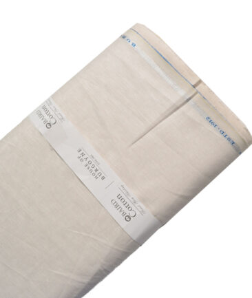 Burgoyne Men's 100% Linen 30 LEA Solids  Unstitched Suiting Fabric (Ivory Beige)
