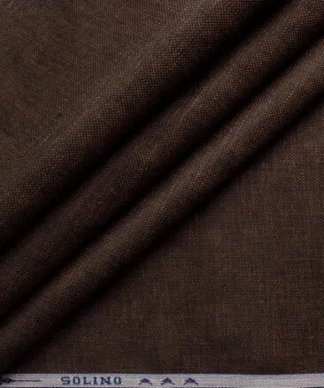 Solino Men's 100% Linen 30 LEA Solids  Unstitched Suiting Fabric (Dark Chocolate Brown)