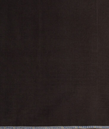 Arvind Tresca Men's Cotton Striped  Unstitched Stretchable Corduroy Trouser Fabric (Dark Brown) - Image 4