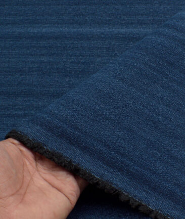 Arvind Men's Cotton Self Design  Unstitched Stretchable Denim Jeans Fabric (Royal Blue)