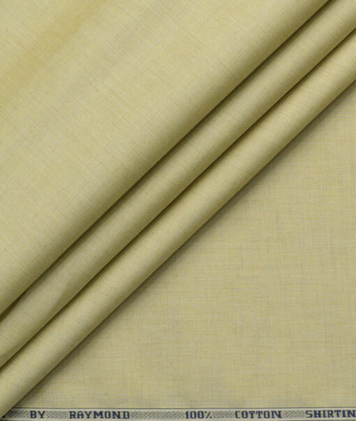Raymond Men's 100% Cotton Solids  Unstitched Shirting Fabric (Flaxen Yellow) - Image 1