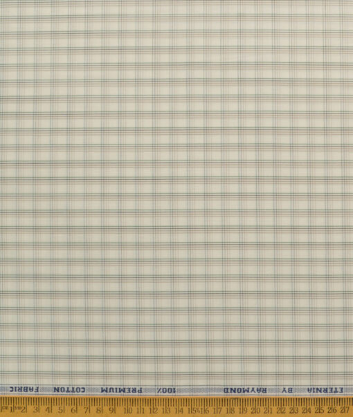 Raymond Men's 100% Cotton Checks  Unstitched Shirting Fabric (Cream & Brown) - Image 5