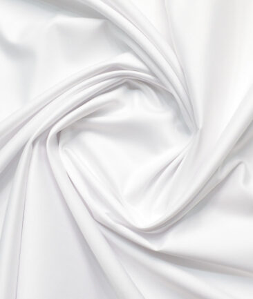 Cadini Men's Bamboo Solids  Unstitched Wrinkle Free Shirting Fabric (White)