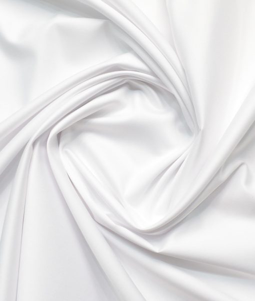 Cadini Men's Bamboo Solids  Unstitched Wrinkle Free Shirting Fabric (White)