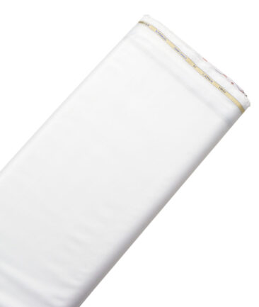 Cadini Men's Bamboo Solids  Unstitched Wrinkle Free Shirting Fabric (White)