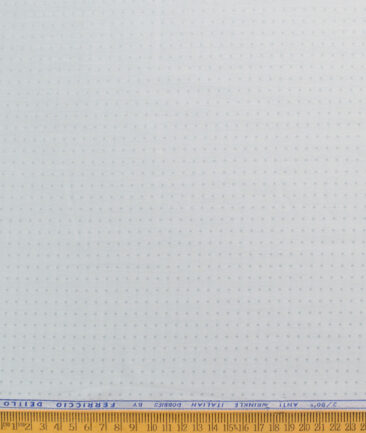 Ferricio Deitlo Men's Poly Cotton Self Design  Unstitched Wrinkle Free Shirting Fabric (Light Grey)