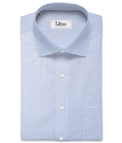Ferricio Deitlo Men's Poly Cotton Self Design  Unstitched Wrinkle Free Shirting Fabric (Sky Blue)