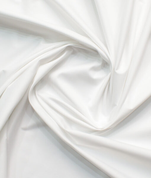 Ferricio Deitlo Men's Poly Cotton Solids  Unstitched Wrinkle Free Shirting Fabric (White)