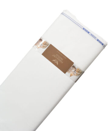 Ferricio Deitlo Men's Poly Cotton Solids  Unstitched Wrinkle Free Shirting Fabric (White)
