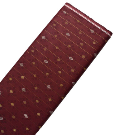 Navsari Men's Cotton Lawn Printed  Unstitched Kurta Fabric (Maroon)