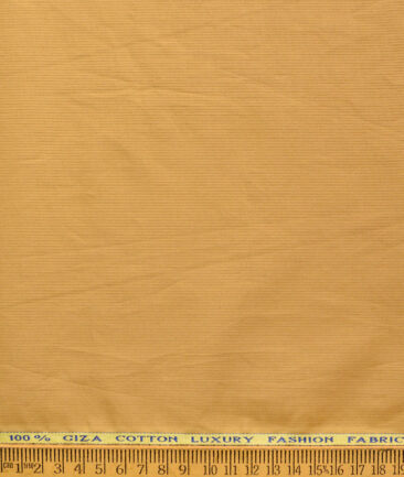 Nemesis Men's Cotton Lawn Striped  Unstitched Kurta Fabric (Mustard Yellow)
