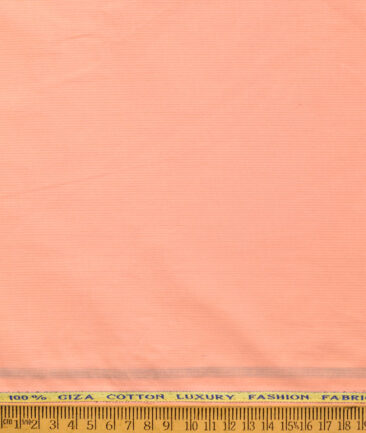 Nemesis Men's Cotton Lawn Striped  Unstitched Kurta Fabric (Peach)