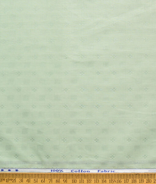 Solino Men's Cotton Lawn Self Design  Unstitched Kurta Fabric (Olive Green)