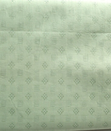 Solino Men's Cotton Lawn Self Design  Unstitched Kurta Fabric (Olive Green)