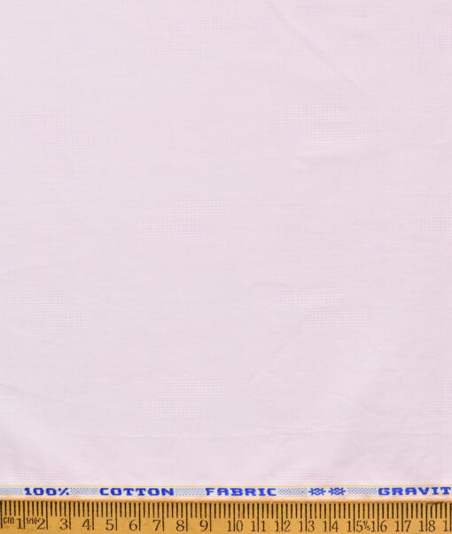 Solino Men's Cotton Lawn Self Design  Unstitched Kurta Fabric (Pink)