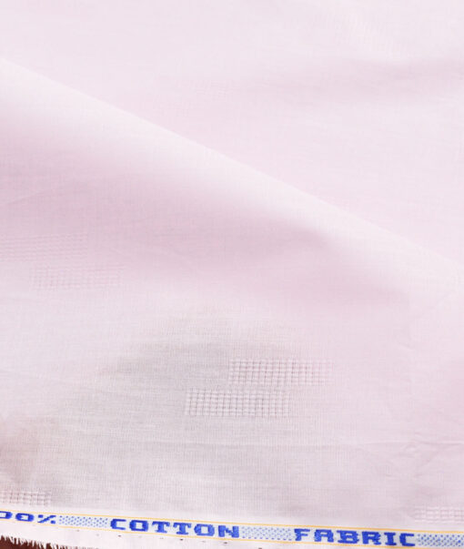 Solino Men's Cotton Lawn Self Design  Unstitched Kurta Fabric (Pink)