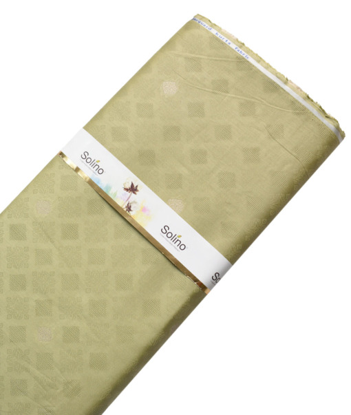 Solino Men's Cotton Lawn Self Design  Unstitched Kurta Fabric (Pear Green)