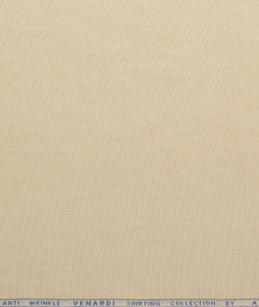 Almonti Men's Poly Cotton Solids  Unstitched Wrinkle Free Shirting Fabric (Beige)