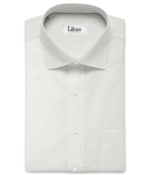 Almonti Men's Poly Cotton Solids  Unstitched Wrinkle Free Shirting Fabric (Cream)