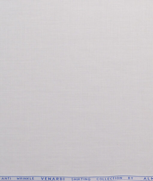 Almonti Men's Poly Cotton Solids  Unstitched Wrinkle Free Shirting Fabric (Light Grey)