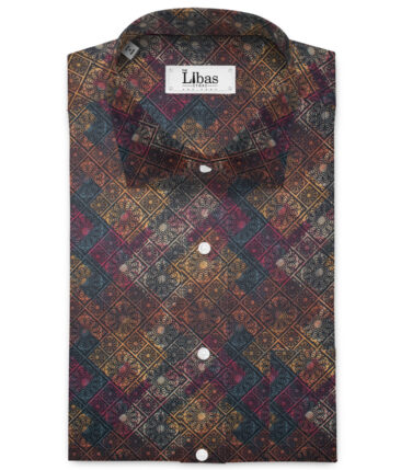 Siyaram's Men's  Premium Cotton Printed  Unstitched Shirting Fabric (Multi Color)