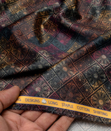 Siyaram's Men's  Premium Cotton Printed  Unstitched Shirting Fabric (Multi Color)