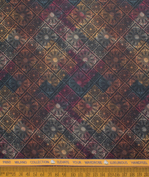 Siyaram's Men's  Premium Cotton Printed  Unstitched Shirting Fabric (Multi Color)