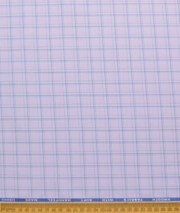 Siyaram's Men's Poly Cotton Checks  Unstitched Wrinkle Free Shirting Fabric (Light Purple)