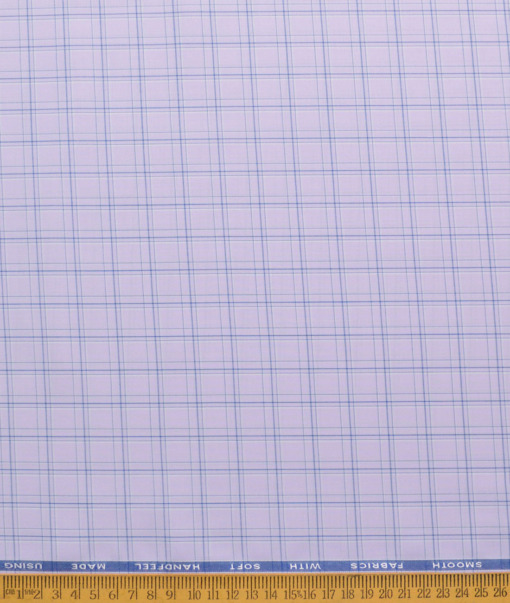 Siyaram's Men's Poly Cotton Checks  Unstitched Wrinkle Free Shirting Fabric (Light Purple)