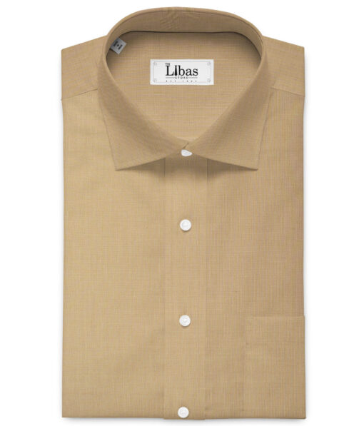 Soktas Men's  Giza Cotton Solids  Unstitched Shirting Fabric (Latte Beige)