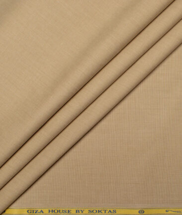 Soktas Men's  Giza Cotton Solids  Unstitched Shirting Fabric (Latte Beige)