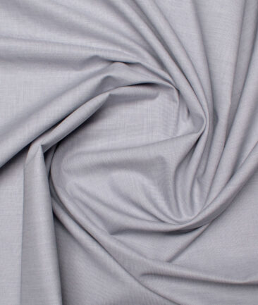 Soktas Men's  Giza Cotton Solids  Unstitched Shirting Fabric (Light Grey)