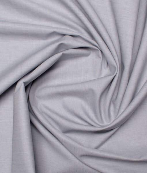 Soktas Men's  Giza Cotton Solids  Unstitched Shirting Fabric (Light Grey)