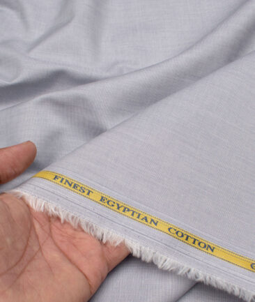 Soktas Men's  Giza Cotton Solids  Unstitched Shirting Fabric (Light Grey)